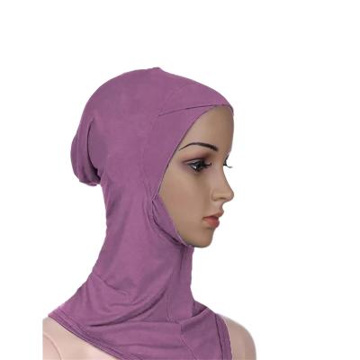 China MID Modal Snap Wrap Underscarf Women Cotton Hijab Solid Color Factory Supplier Inner Hat With Button Tie Turban Lady Muslim Scarf for sale