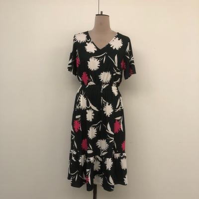 China 2022 Women High Quality Sexy Floral Print Anti-Static Long Dresses Knit Dress for sale