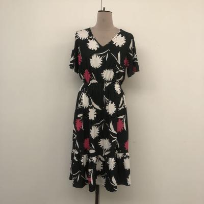 China Anti-Static Spring Dress Hot Sales Women Knee-Length Summer Knee-Length Ladies Short Sleeve Long Dress for sale