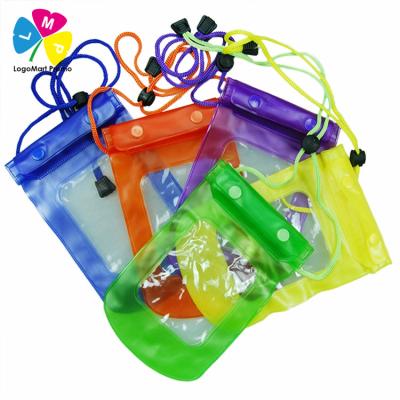 China Seaside PVC Waterproof Phone Bag, Cell Phone Holder with Laynard 6.3