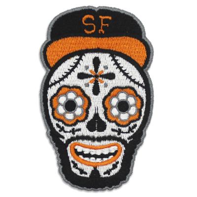 China Washable Custom High Quality Cheap Skull Embroidery Patch for sale