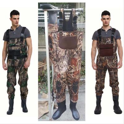 China Waterproof Men Ease Plus To Go Outdoor Camouflage Ocean Sea Rock Safety Insulated Thigh Felt Studs Chest Neoprene Waders For Fishing And Hunting for sale