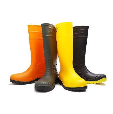 China Anti-Smell Manufacturer PVC Garden Waterproof Work High Toe Agriculture Work Safety Protection Rain Steel Gum Boots For Men for sale