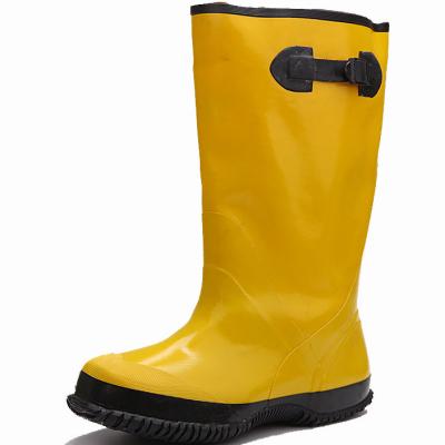 China Anti-Smell Manufacturer Men's Custom Logo Big Size Agriculture Industry Silicon Car Boot Rain Shoes Yellow Rubber Boots for sale