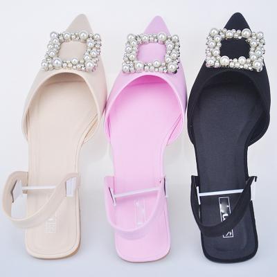 China 2023 Cute Anti-Smell Ladies Summer Cheap Luxury Fashionable Comfortable Flat Slides Point Toe Slippers Shoes Flats Sandals For Women for sale