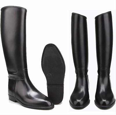 China Fashion Trend Manufacturer Men's PVC Slush Skintight Western Equestrian Knee High Wellington Riding Bell Shoes Boots For Women for sale