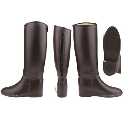 China Fashion Trend Manufacturer Girl Women Men Adult Knee High Matte PVC Boots Slush Mount Bell Rain Horse Rider Riding Boots For Lady for sale