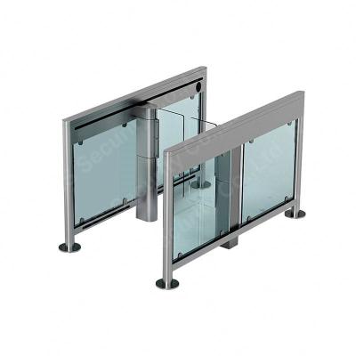 China Automatic Electric Supermarket Hypermarket Glass Turnstile Gate Swing Swing Turnstile Gate for sale