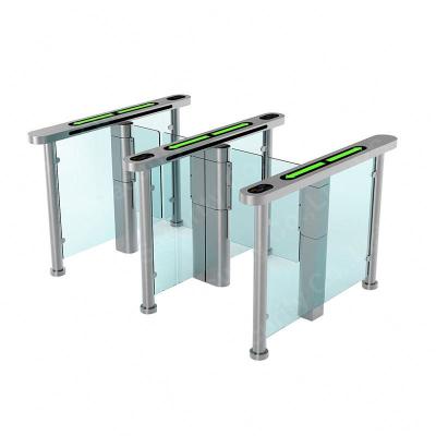 China Access Control Glass Entrance Turnstile 304 SS Wide Gate Swing Barrier Turnstile Gate For Wheel Passing for sale