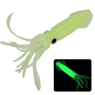 China Lure 10.5cm8g Bright Color Luminous Squid Skirt Tail Soft Silicone Bait Fishing Tackle for sale