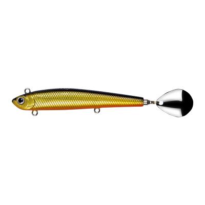 China 9.8g 75mm Pencil Lure Spoon Tail Realistic Drop Spinning Plastic Fishing Hard Groundbaits With Treble Hooks Fishing Tackle for sale