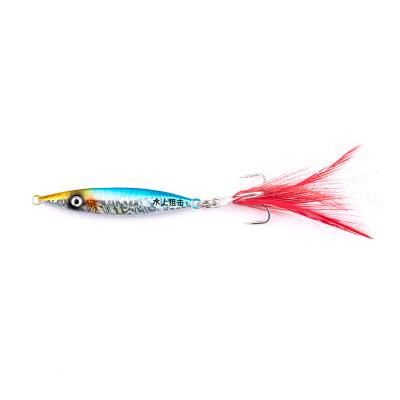 China With PESCA March Slow Pitch Building Lure Lures Feather Hooks or Metal Hooks Jig 10g 15g Fishing Single Lure for sale