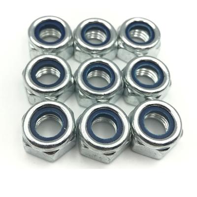 China GB889 heavy industry galvanized carbon steel rubber ring anti-loose nylon lock nut for sale