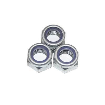 China Heavy industry high quality GB889 nylon galvanized anti-loose self-locking nut for sale