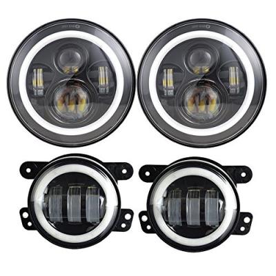 China Protective & Decoraion LED Headlights with White DRL and LED Fog Lights with White DRL for Cowboy JK 2007-2017 for sale