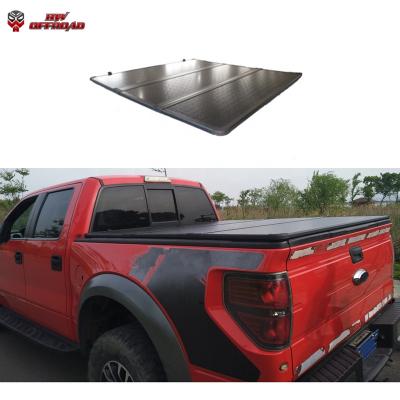 China Hard Triple Tailbox Pickup Truck Bed Cover With LED Light For Ranger 2012+ T6/T7/T8 Double Cab 1.48m Bed for sale