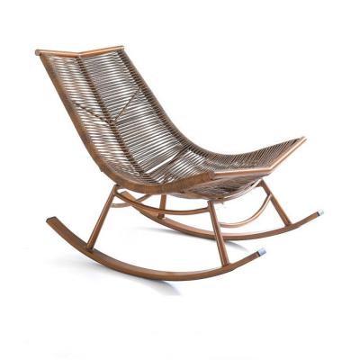 China Modern Design PE Rattan Aluminum Alloy Rocking Chair Sun Lounger for Outdoor Leisure for sale