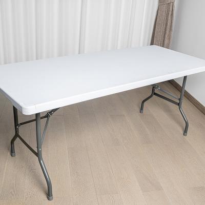 China Outdoor Table Must-Have 183*76*74cm HDPE Plastic Folding Table with Metal Leg for sale