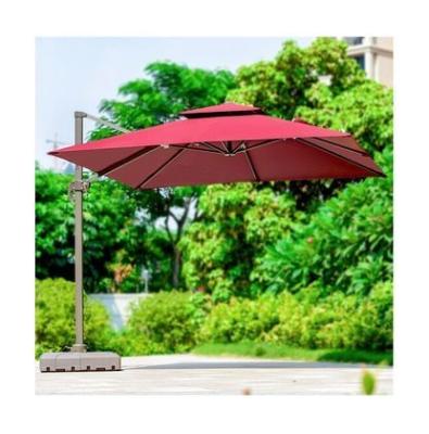 China Moderno diseño de aluminio palo exterior luz solar LED Patio Roma Parasol para la sombra del jardín en venta