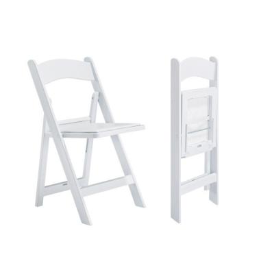 China Outdoor Home Bar Elegant Wimbledon White Dining Banquet Plastic Resin Folding Chairs for sale