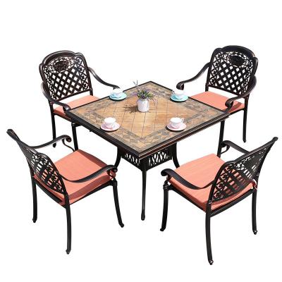 China Outdoor Furniture Garden Dining Set Round Cast Aluminum Set with Customizable Options for sale