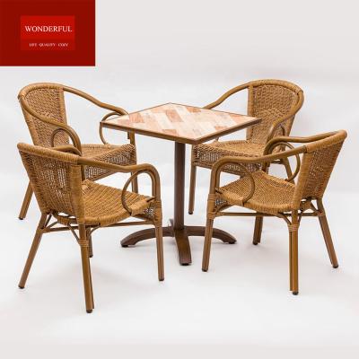 China Enjoy Dining in Style with Our Aluminium Rattan Wicker Round French Bistro Chair for sale