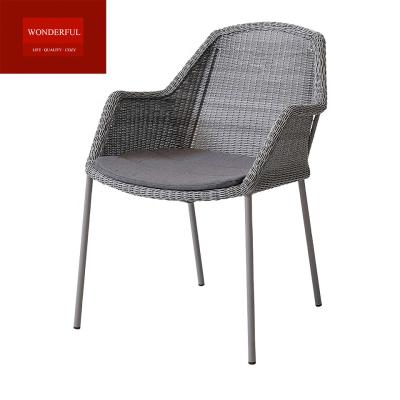 China Muebles de exterior Silla de cuerda de ratán gris para relajación al aire libre en hoteles en venta