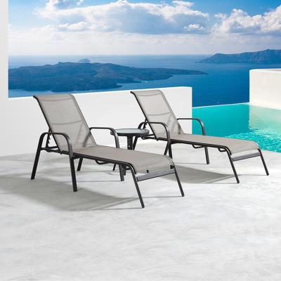 China Buitenmeubelen Aluminium frame zwembad stoel Lounge stoel Zonnebank Tesla Mesh Strandstoel Te koop