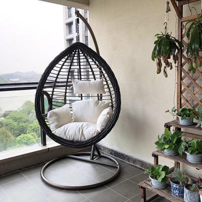 China Y Mail Packing Modern Design Stainless Steel Outdoor Hanging Wicker Swing Egg Chair for sale