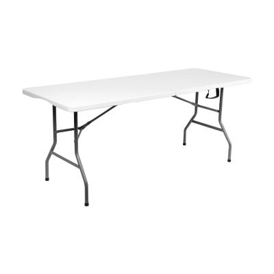 China Portable 6ft White Plastic Dining Table for Outdoor BBQ Camping and Picnic Folded Yes for sale