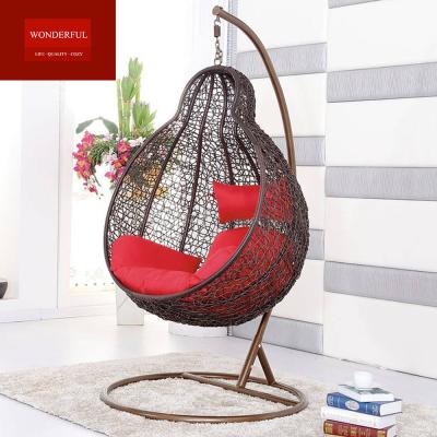 China Metallrahmen Handgefertigter Rattan-Swing-Wicker-Stuhl für den Garten im Freien zu verkaufen