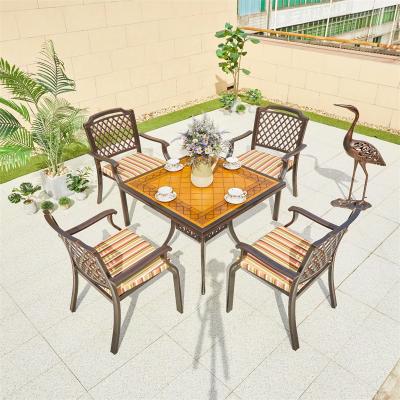 China Black and White Metal Frame Patio Furniture Newest Design for Outdoor BBQ Dining for sale