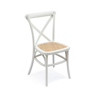 China Beautiful Villa Plastic Resin Cross Back Rattan Wedding Chairs for Stackable Events for sale