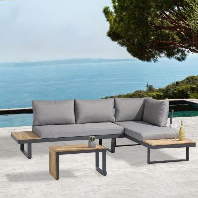 China Modern Design Outdoor Garden Furniture Metal Aluminum Lounge Set for Patio Sofa for sale