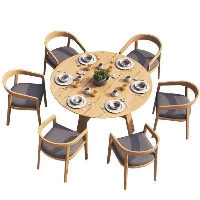 China Solid Teak Patio Furniture Modern Outdoor Dinner Sets for Garden Bistro Coffee Table for sale