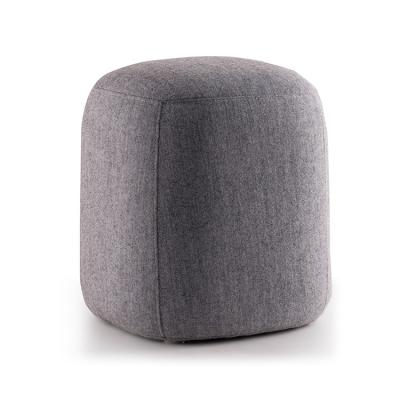 China Popular grey moderno puff ottoman com tecido de caxemira e estrutura interna de madeira maciça à venda