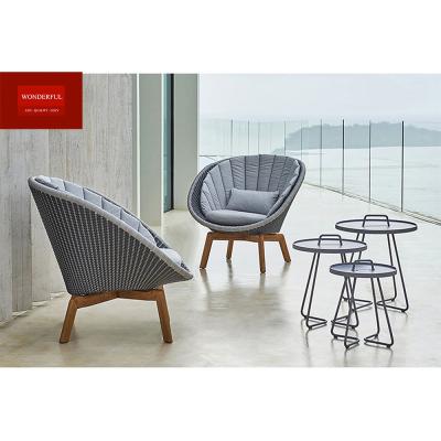 China Buitenmeubilair Rattan Patio Tuinstoelen Pauw Lounge Stoel Optioneel Opvouwbaar Te koop