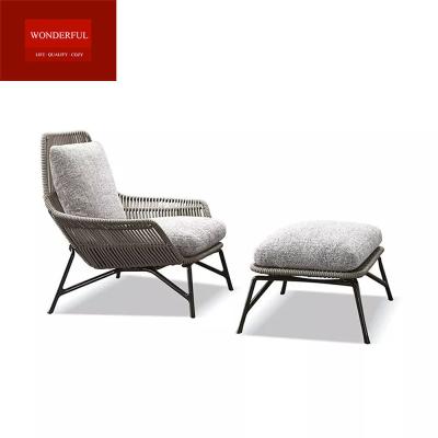 China Moderne Luxe Outdoor Single Seater Sofa Chair met Teslin touw en comfortabel ontwerp Te koop