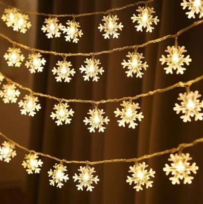 China Hot Sale Snowflake Lights String Fairy Lights Garland Lighting Christmas Snowflake Star Birthday Christmas Wedding Party Decorations for sale