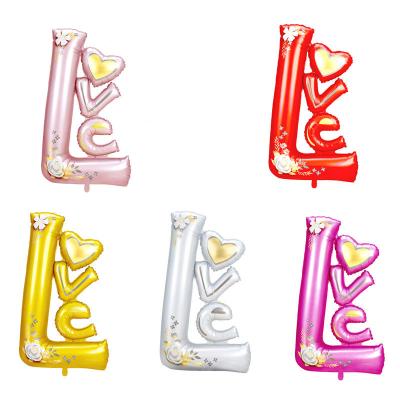 China Foil Love Foil Balloon Birthday Foil Balloon Love Shape Foil Balloon Helium Birthday Wedding Valentines Day Decor for sale