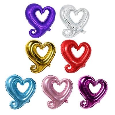 China Foil 18 inch movie balloon hotel wedding birthday line decoration hot selling heart-shaped foil balloon for sale