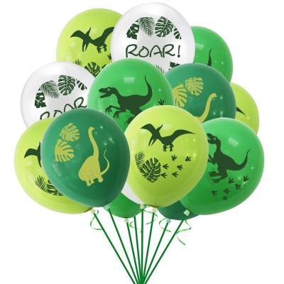 China 12 Inch Large Animal Foil Helium Cartoon Dinosaur Walking Balloon Dinosaur Latex For Birthday Party Boys Girls Party for sale