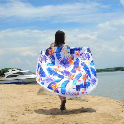 China Customs Viable Logo Printed Rectangle Lightweight Round Absorbent Quick Dry Sand Free Wrap Body Beach Towel for sale