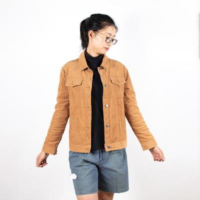 China LITTLE JACKET BROWN breathable CORDUROY TRUCKER COAT WOMEN for sale