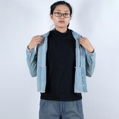 China New Look Womens Denim Jean Coat Blue Light Wash Breathable Jacket for sale