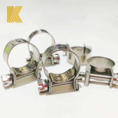 China Automobile 9-11mm Mini SS304 Metal Strip Hose Clamp Type Hose Clamps for sale