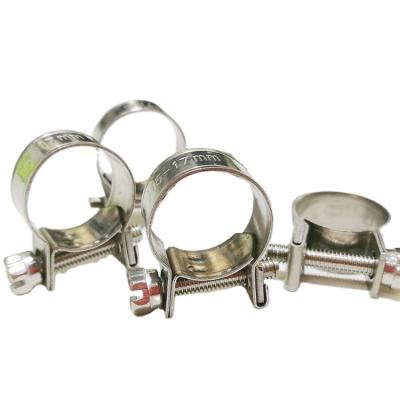 China Automobile Mini Hose Tube Clamp Adjustable Iron Galvanized Mini Type Hose Clamp for sale