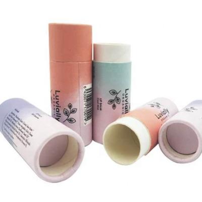 China Biodegradable Customize Eco Recycled Kraft Cardboard Push Container Custom Paper Tube For Lip Balm / Air Freshener Packaging for sale