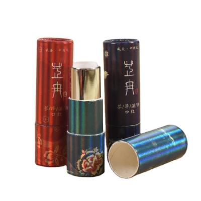 China Hot Sales Biodegradable Shape Food Grade Cardboard Lipstick Paper Tube OEM Customized Cylinder Twist Up Lip Balm Tube for sale