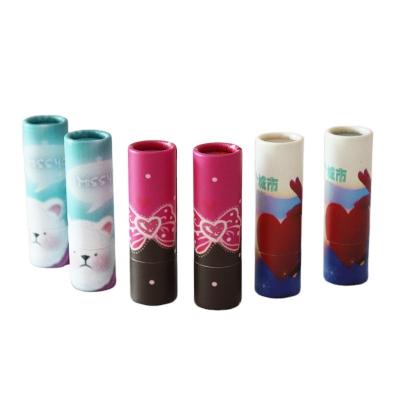 China High Quality Biodegradable Food Grade Lipstick Container Around Tube Packaging Lip Balm Tube Custom Twist Up Paper Tube for sale